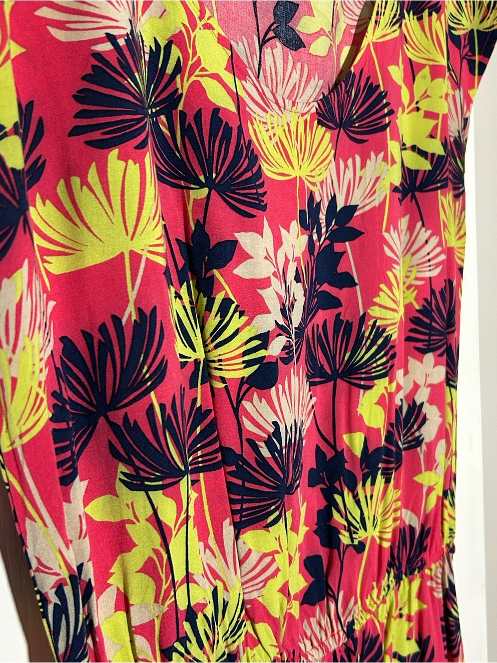 Banana Republic Pink Floral Mini Dress with Yellow and Black Accents - Picture 2 of 4